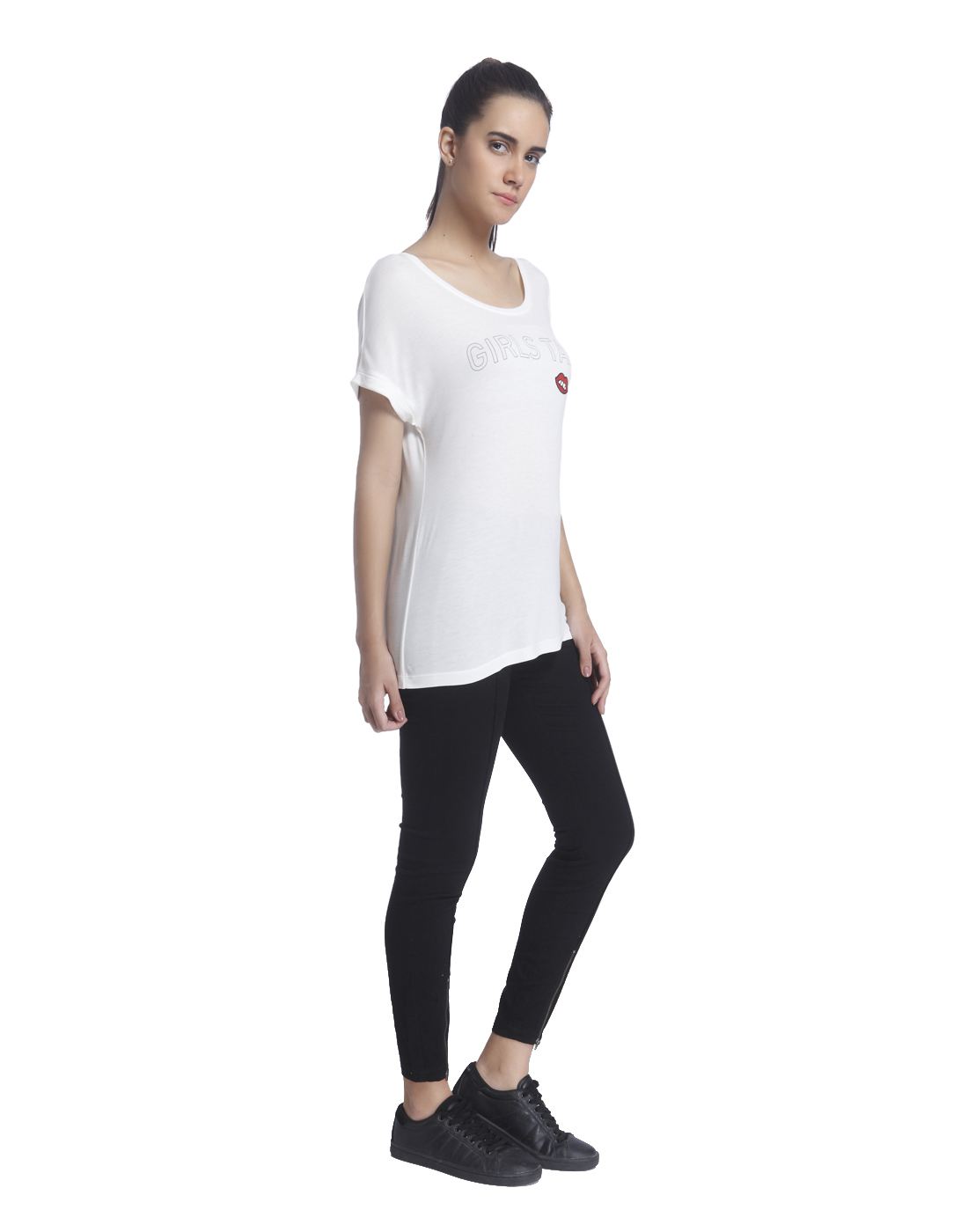 Vero Moda Women Solid Casual Wear White T-Shirt